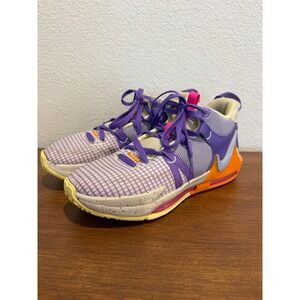 Nike LeBron Witness 7 GS Basketball Shoes Purple Orange Youth Size 7Y DQ8650 101